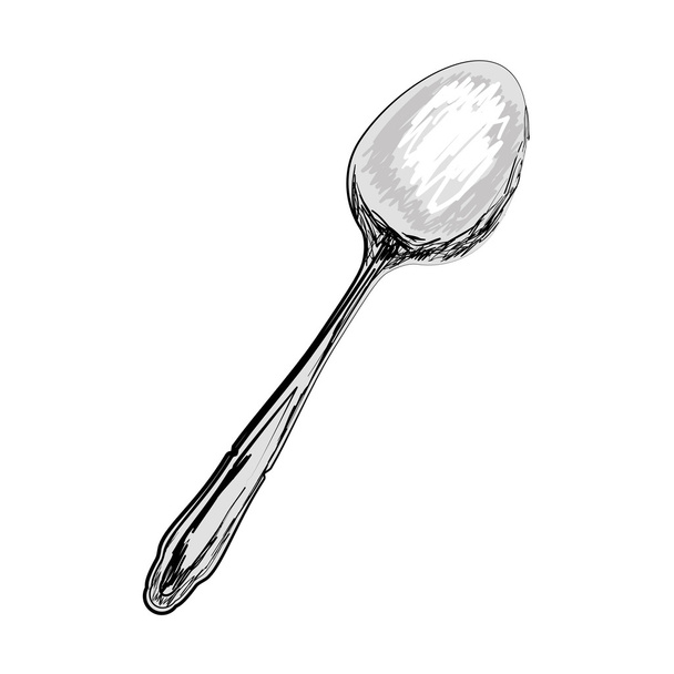 cuchara utensilio de comedor comer vector icono
 - Vector, imagen