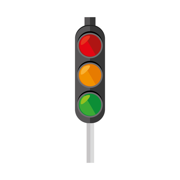 light traffic signal street stoplight icon - Vector, Image