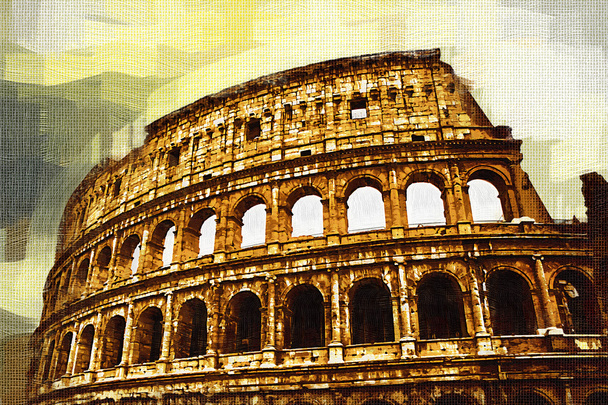 великий антикварні Рим - Колізею, ілюстрація в стилі ретро - Фото, зображення