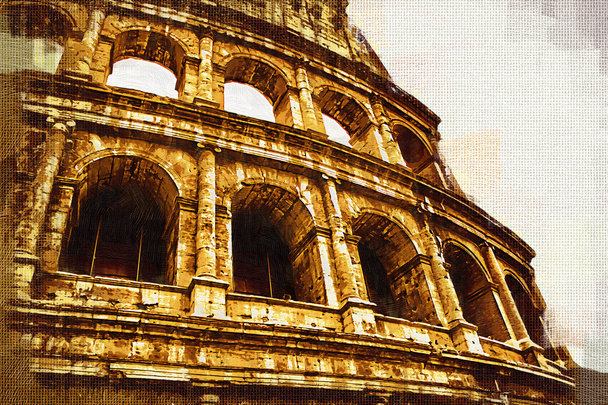 great antique Rome - Coloseum, artwork in retro style - Photo, Image
