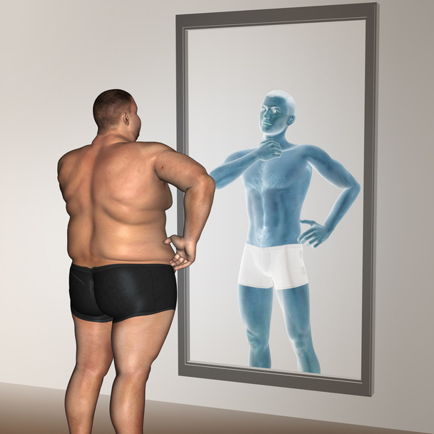 Sobrepeso vs homem magro
  - Foto, Imagem