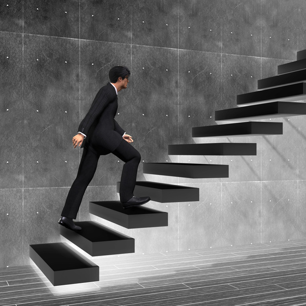 Бізнесмен сходження на сходах
  - Фото, зображення
