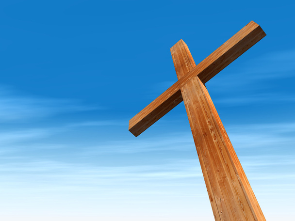 conceptual wooden cross  - Photo, Image
