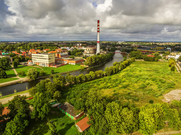 Klaipeda, Lituania: vista aérea de la ciudad industrial
 - Foto, Imagen