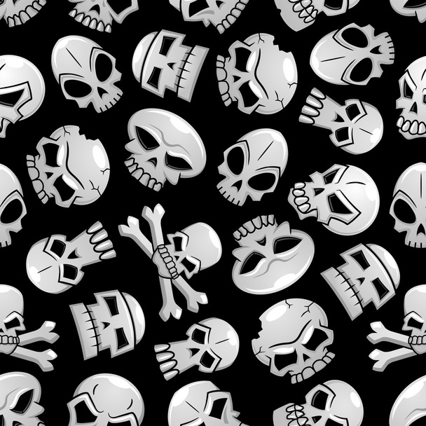 Черепа скелетов Хэллоуина бесшовный фон
 - Вектор,изображение
