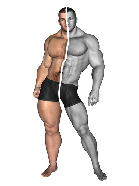  bodybuilder before and after - Fotó, kép