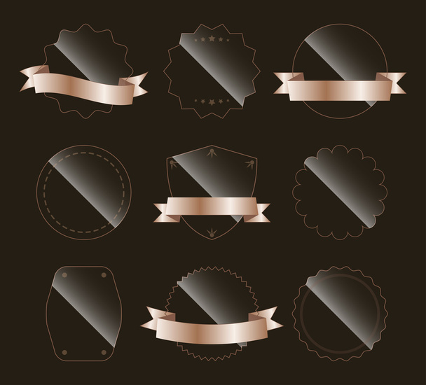Set of cute glass labels. - Vector, Image