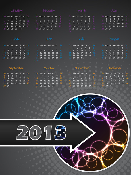 Abstract 2013 calendar with plasma effect - Вектор,изображение