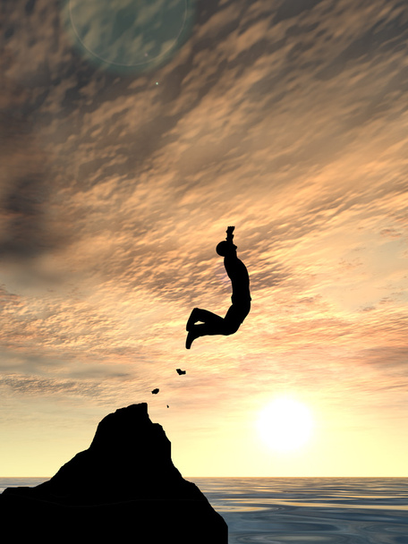 Liikemies siluetti hyppy
  - Valokuva, kuva