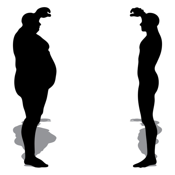 Surpoids vs homme mince
  - Photo, image