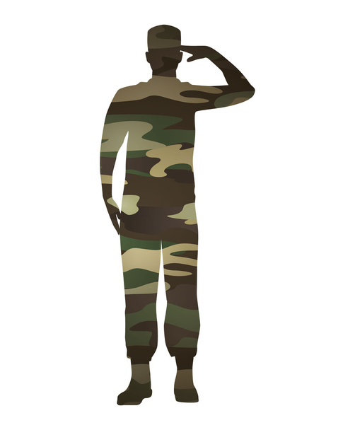 militärische Figur Avatar Tarnung isolierte Ikone - Vektor, Bild