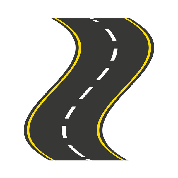roadway landscape isolated icon - Vector, Image