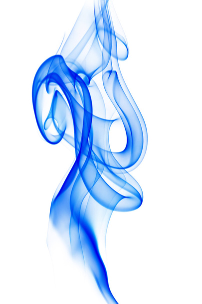 Blue smoke on white - Foto, afbeelding