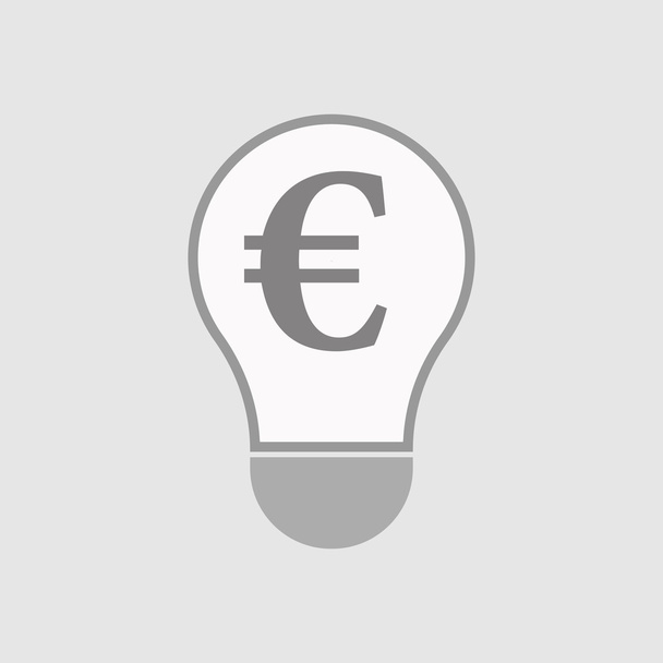 Izolované linie umění ikona žárovky s symbol měny euro - Vektor, obrázek