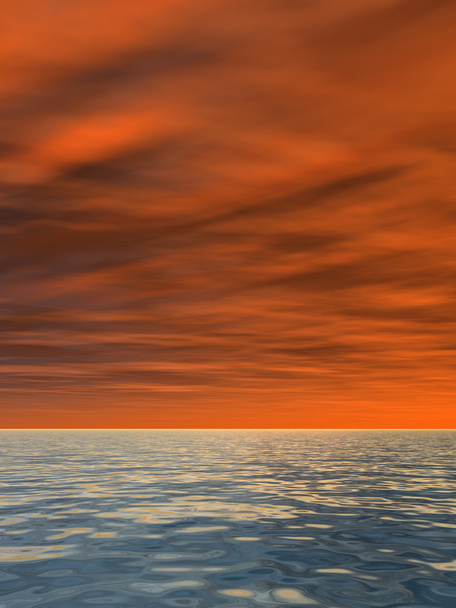 Güneş ufuk ve denize yakın  - Fotoğraf, Görsel