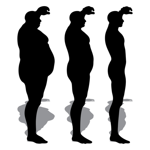 Sobrepeso vs hombre delgado
  - Foto, Imagen