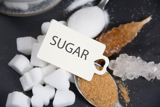 Foto van verschillende soorten suiker - Foto, afbeelding