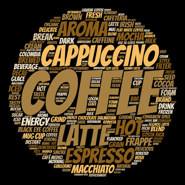 kávé, cappuccino szó felhő - Fotó, kép