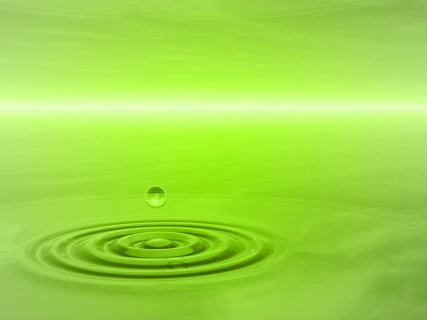 green liquid drop falling in water - Photo, Image