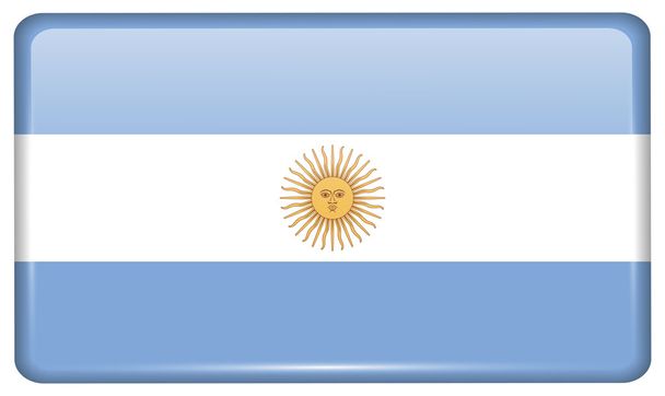 Bandeiras Argentina na forma de um ímã na geladeira com reflexos de luz. Vetor
 - Vetor, Imagem