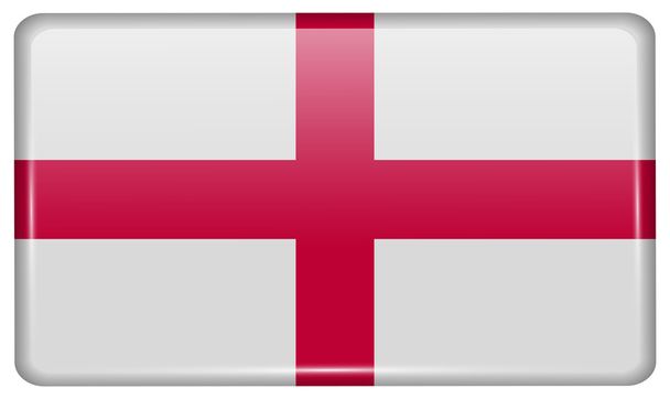 Flags England in the form of a magnet on refrigerator with reflections light. Vector - Vektor, kép