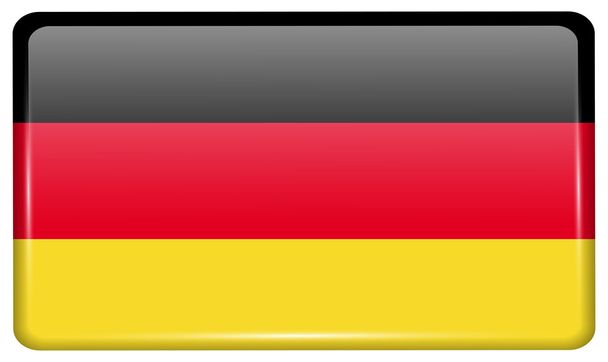 Прапори Німеччини у вигляді магніту на холодильнику з відображенням світла. Векторний - Вектор, зображення