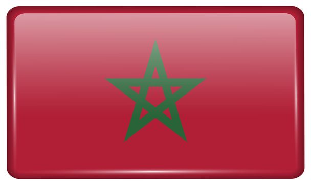 Флаги Марокко в виде магнита на холодильнике с отражениями света. Вектор
 - Вектор,изображение