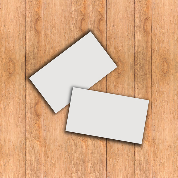 Business card blank with wood - Zdjęcie, obraz