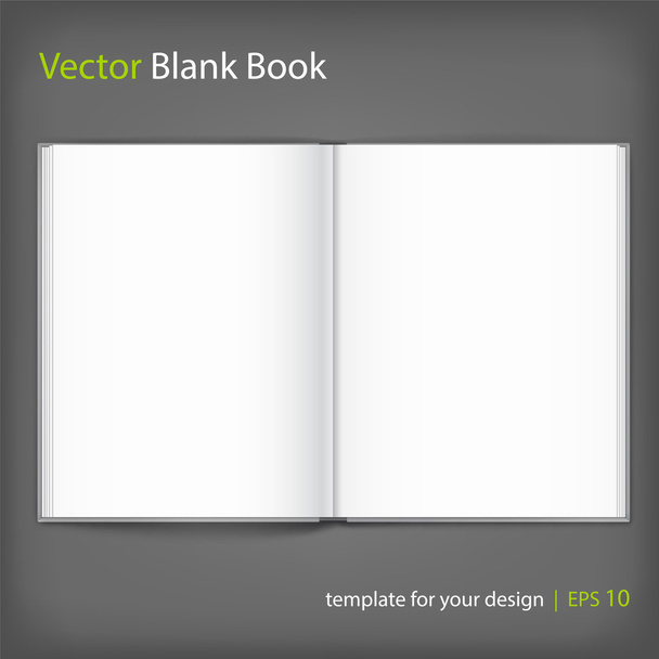 Libro abierto en blanco con tapa sobre fondo gris. Plantilla
 - Vector, Imagen