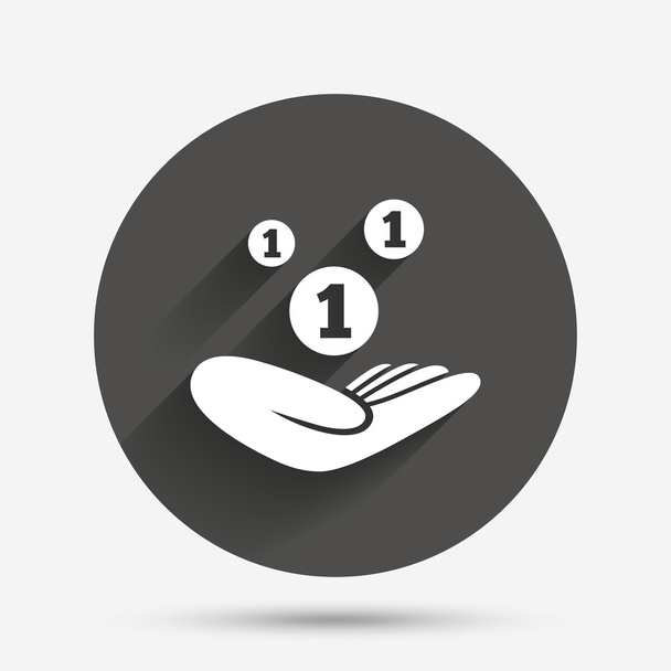 Donation hand icon - Vector, imagen