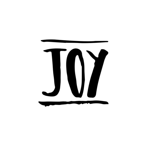 Letras únicas dibujadas a mano de la palabra "Joy
". - Vector, imagen