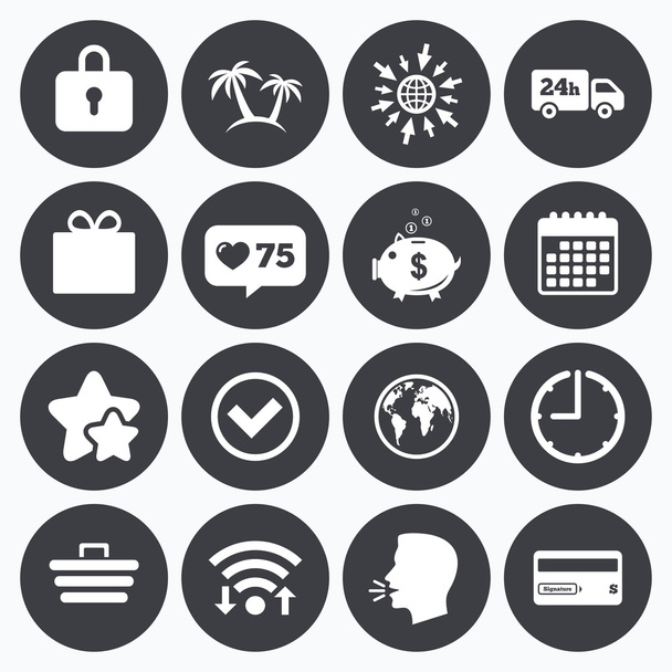 Online shopping, e-commerce and business icons. - Vecteur, image
