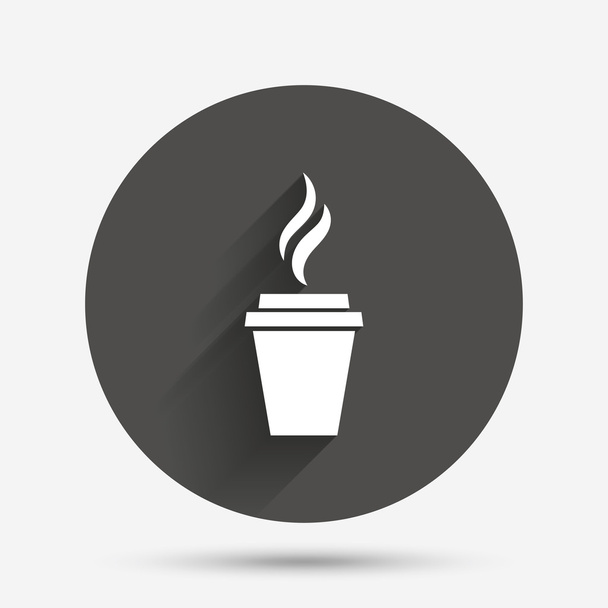 Coffee glass sign icon. Hot coffee button. - Vector, afbeelding