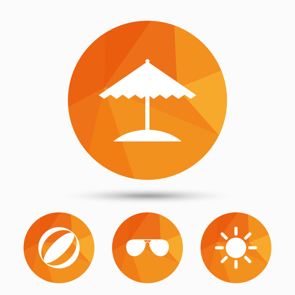 Beach holidays icons.  - Vector, Image