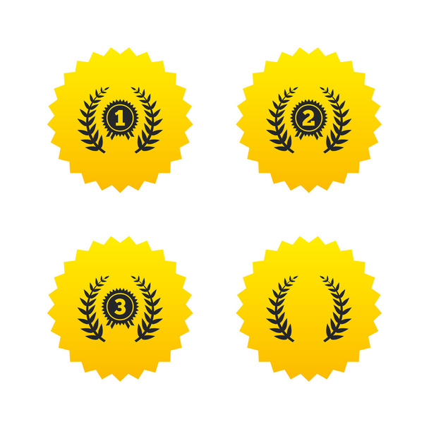 Laurel wreath award icons. Prize for winner. - Vektor, Bild