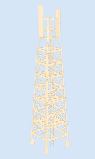 Radio tower with a ladder - Διάνυσμα, εικόνα