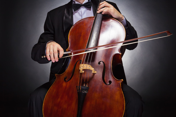 Csellista játszik klasszikus zene - Fotó, kép