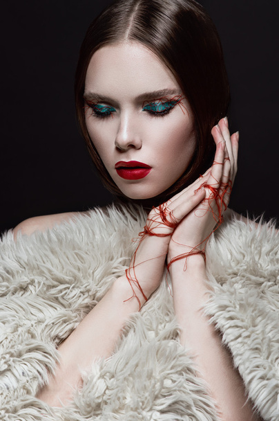 Young beautiful woman with creative makeup - Fotografie, Obrázek