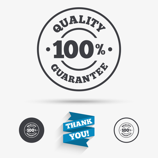 100% quality guarantee icons. Premium quality. - Vettoriali, immagini
