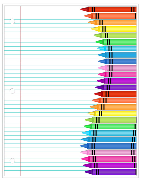 Lápices de colores sobre papel
 - Vector, Imagen
