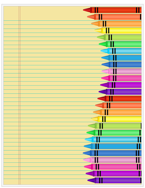 Lápices de colores sobre papel
 - Vector, Imagen