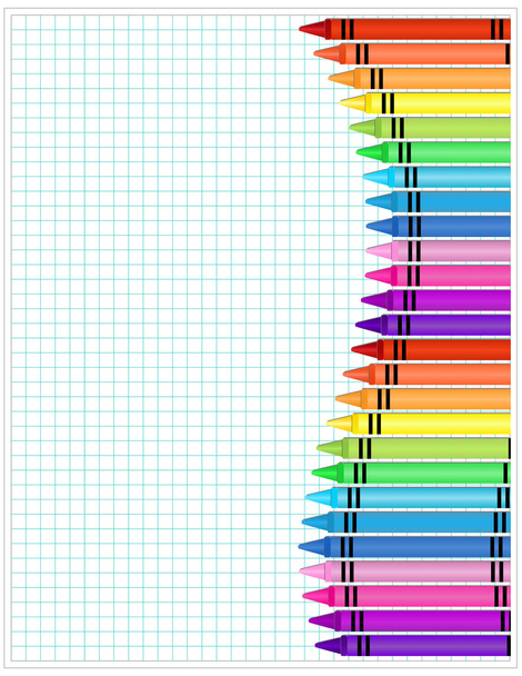 Lápices de colores sobre papel
 - Vector, imagen