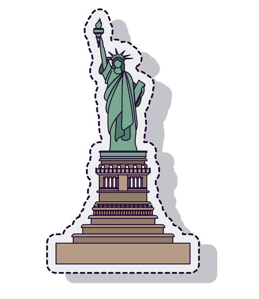 libertad estatua icono aislado vector ilustración diseño
 - Vector, imagen
