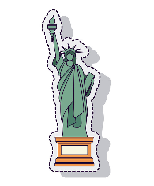 liberty statue isolated icon vector illustration design - Vector, Image