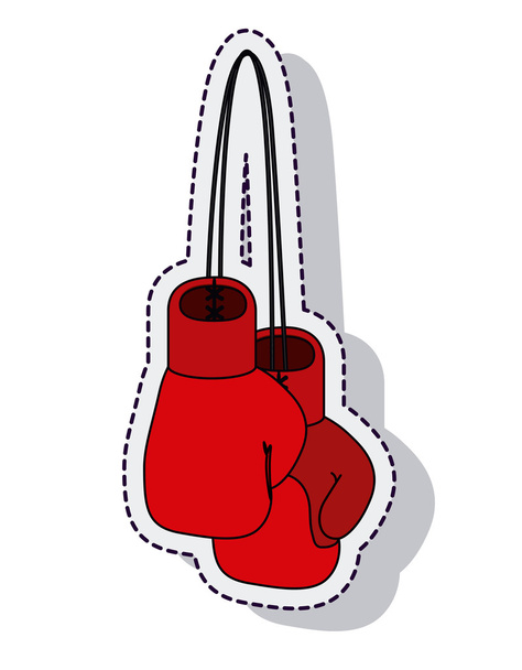 boksz-kesztyűket elszigetelt ikon-vektoros illusztráció tervezés - Vektor, kép