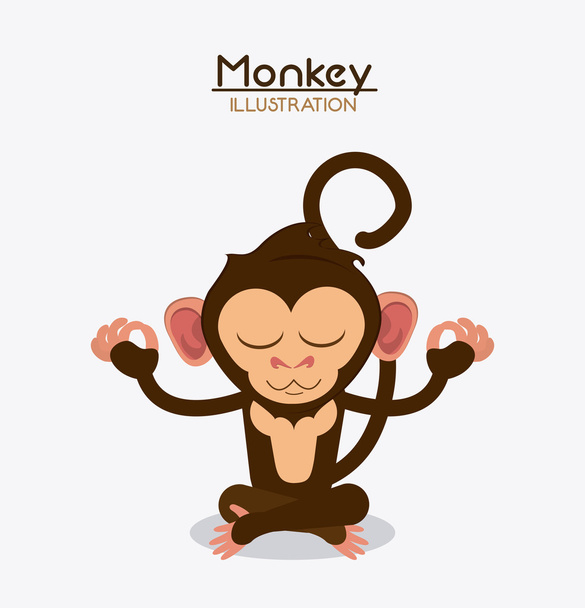 Дизайн обезьяньих животных
 - Вектор,изображение
