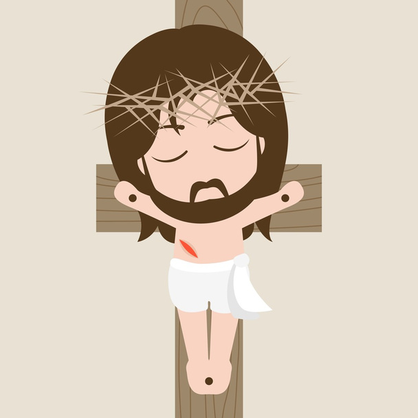 Vetor Messias na cruz, design plano
 - Vetor, Imagem