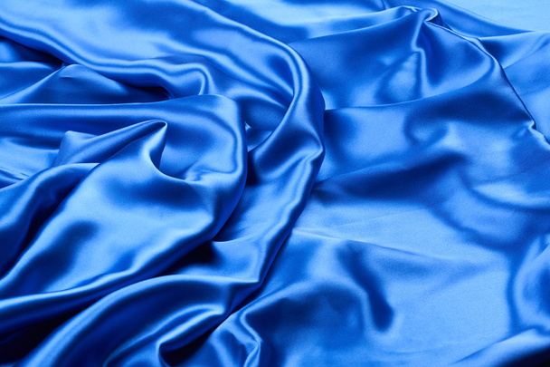 Shiny blue silk fabric - Valokuva, kuva
