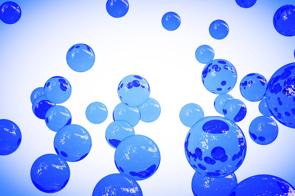 Blue balls of different sizes - Photo, Image