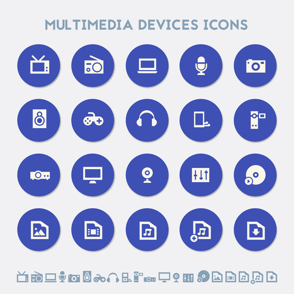 Conjunto de ícones de dispositivos multimídia
 - Vetor, Imagem